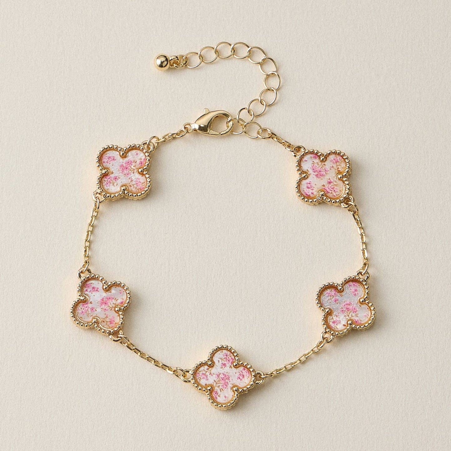 Multicolor Shell Charm Bracelet with Gold Accents