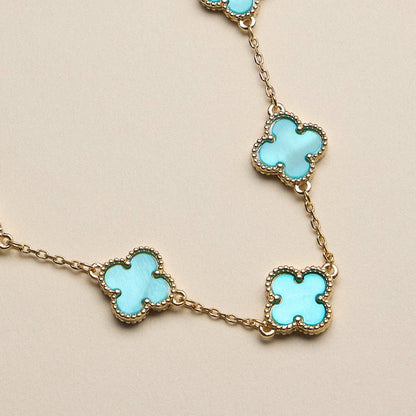 Multicolor Shell Charm Bracelet with Gold Accents