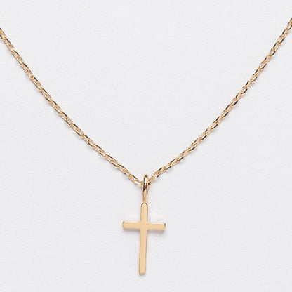 Simple Cross Pendant 18K Gold Dipped Necklace