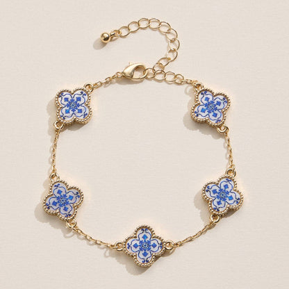 Multicolor Shell Charm Bracelet with Gold Accents