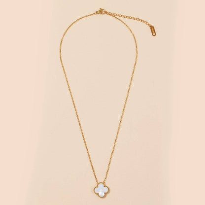 Floral Charm 18K Gold Dip Stainless Steel Necklace
