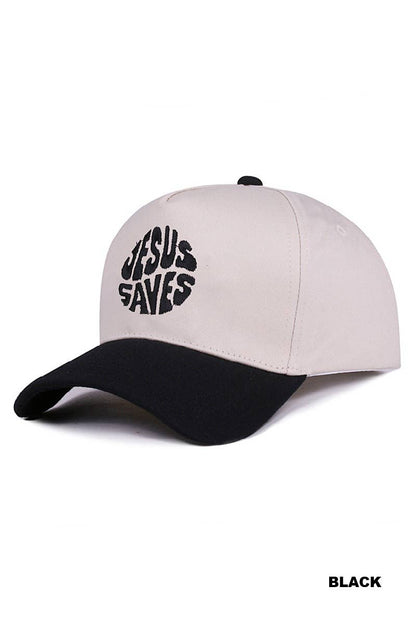 ,.._ Jesus Saves Two Tone Canvas Hat