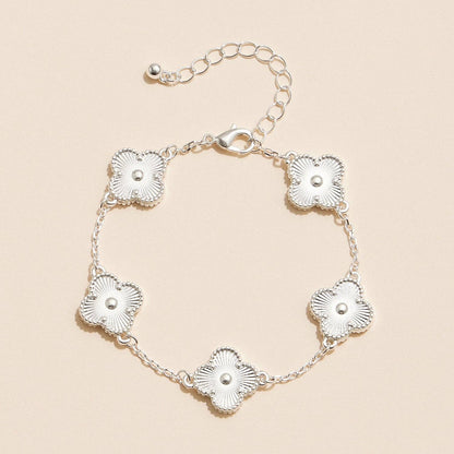 Multicolor Shell Charm Bracelet with Gold Accents