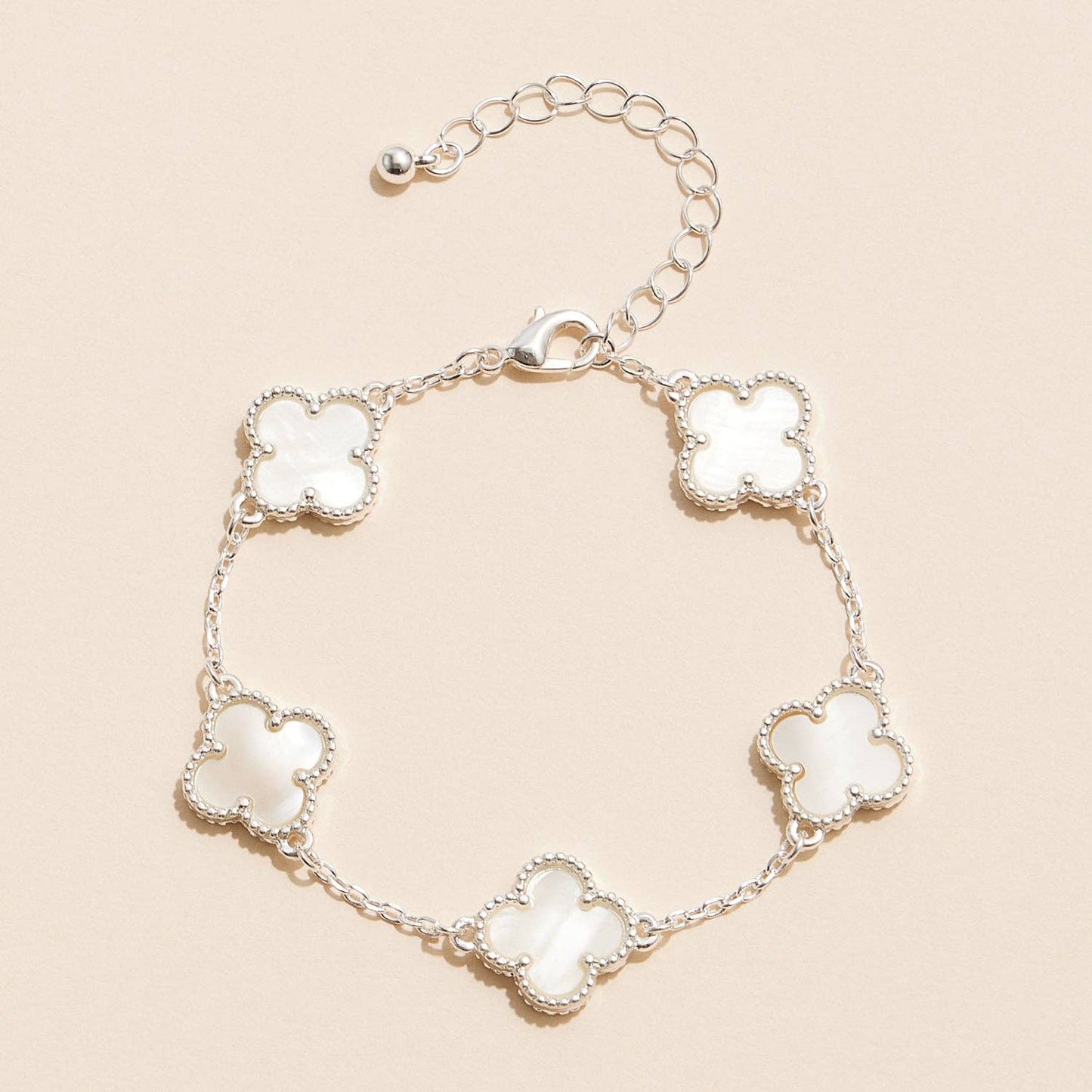 Multicolor Shell Charm Bracelet with Gold Accents