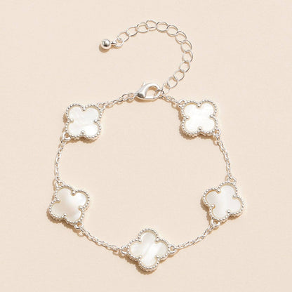 Multicolor Shell Charm Bracelet with Gold Accents