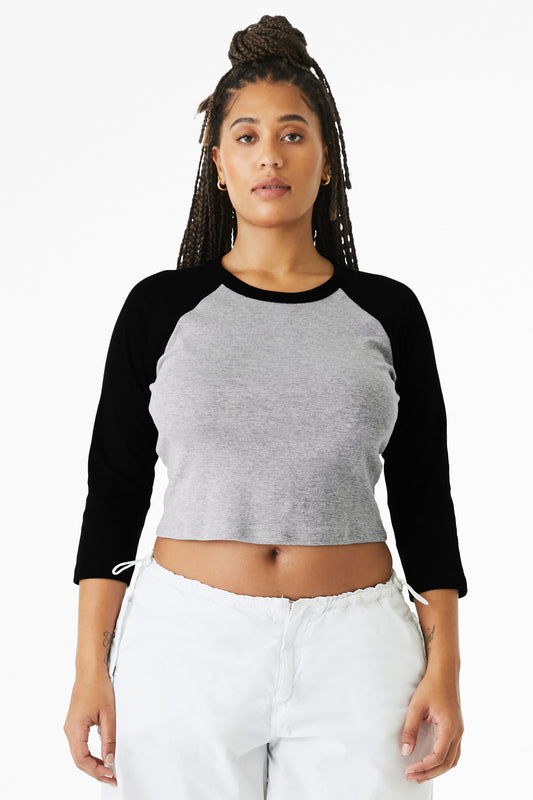 BELLA+CANVASÂ® Women's Micro Rib 3/4 Raglan Baby Tee BC1200