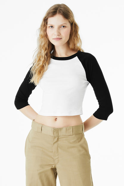 BELLA+CANVASÂ® Women's Micro Rib 3/4 Raglan Baby Tee BC1200