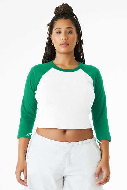 BELLA+CANVASÂ® Women's Micro Rib 3/4 Raglan Baby Tee BC1200