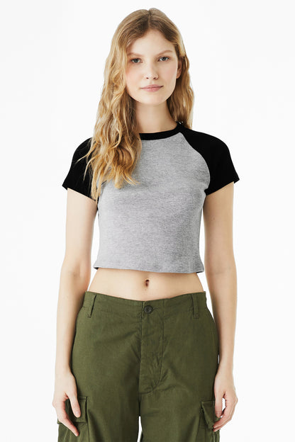 BELLA+CANVASÂ® Women's Micro Rib Raglan Baby Tee BC1201