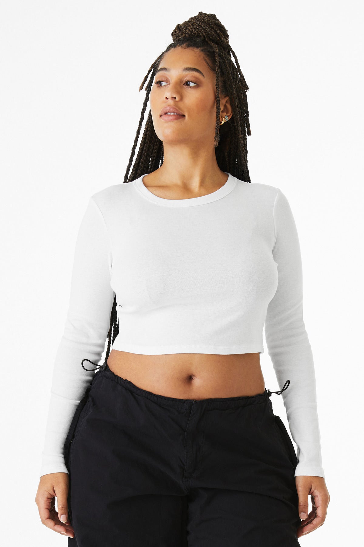 BELLA+CANVASÂ® Women's Micro Rib Long Sleeve Baby Tee BC1501