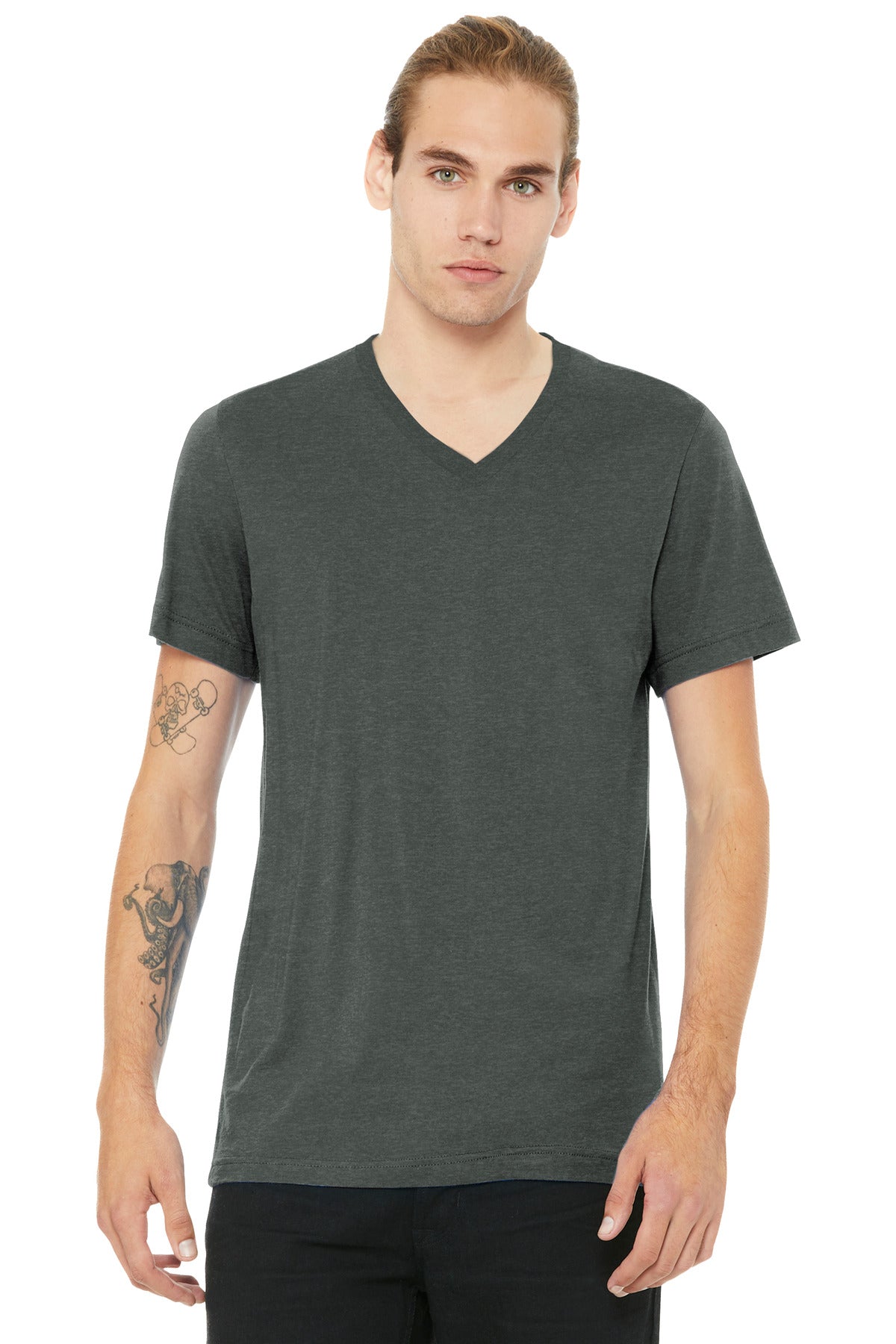 BELLA+CANVASÂ® Unisex Heather CVC V-Neck Tee BC3005CVC