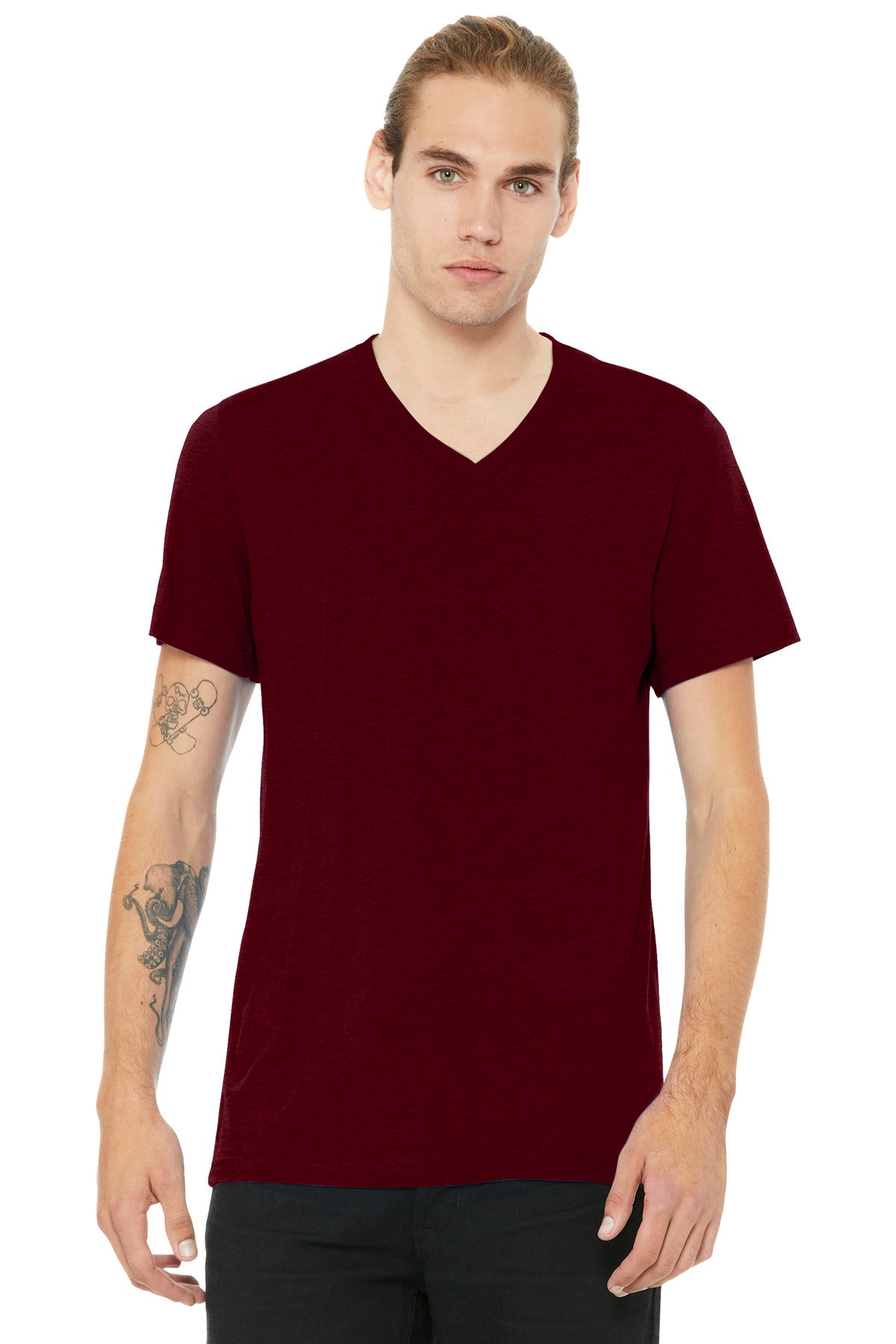 BELLA+CANVASÂ® Unisex Heather CVC V-Neck Tee BC3005CVC