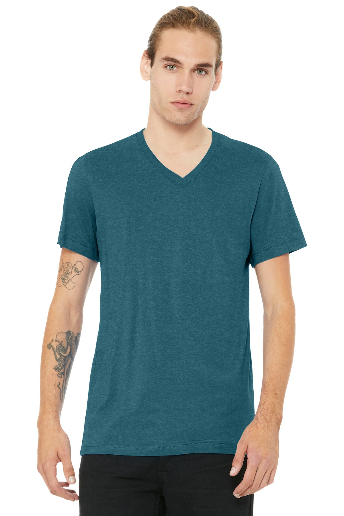 BELLA+CANVASÂ® Unisex Heather CVC V-Neck Tee BC3005CVC
