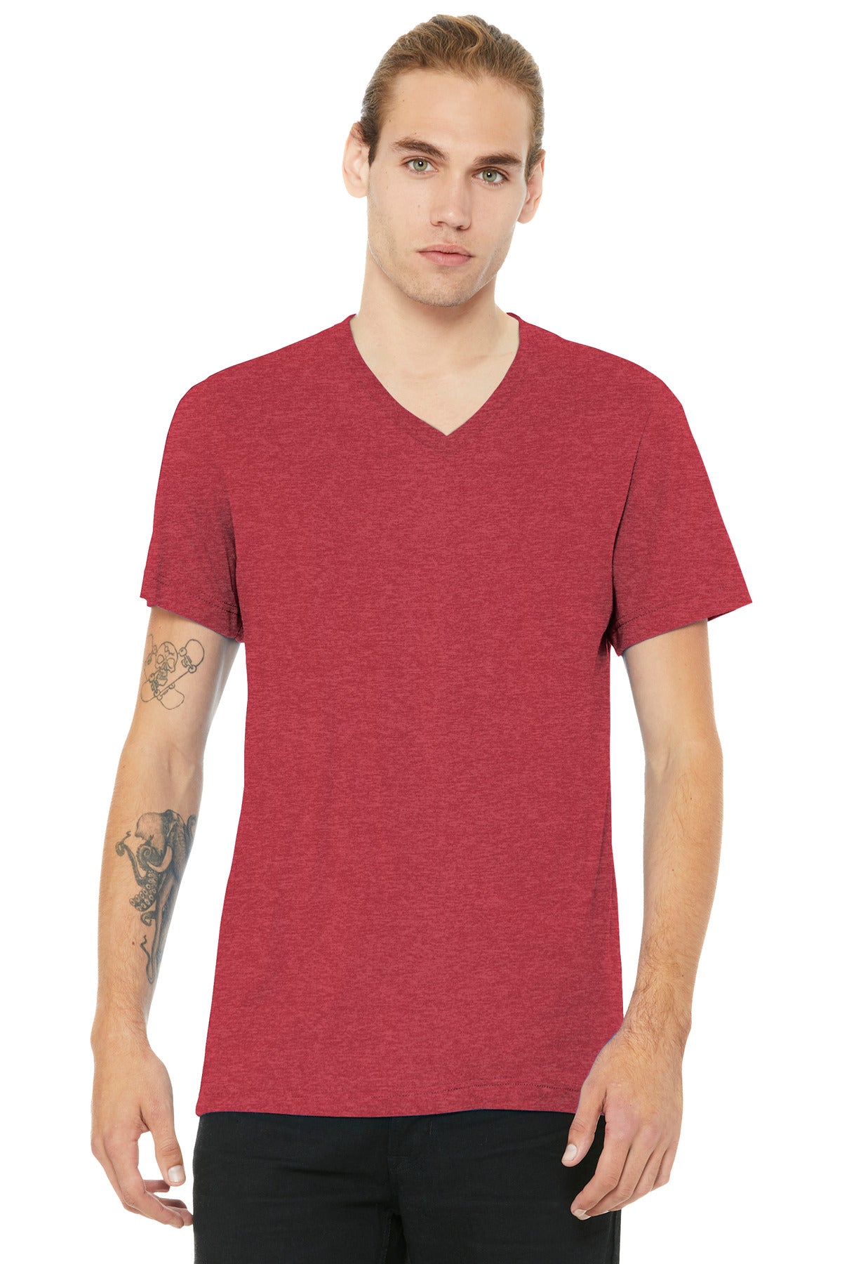 BELLA+CANVASÂ® Unisex Heather CVC V-Neck Tee BC3005CVC