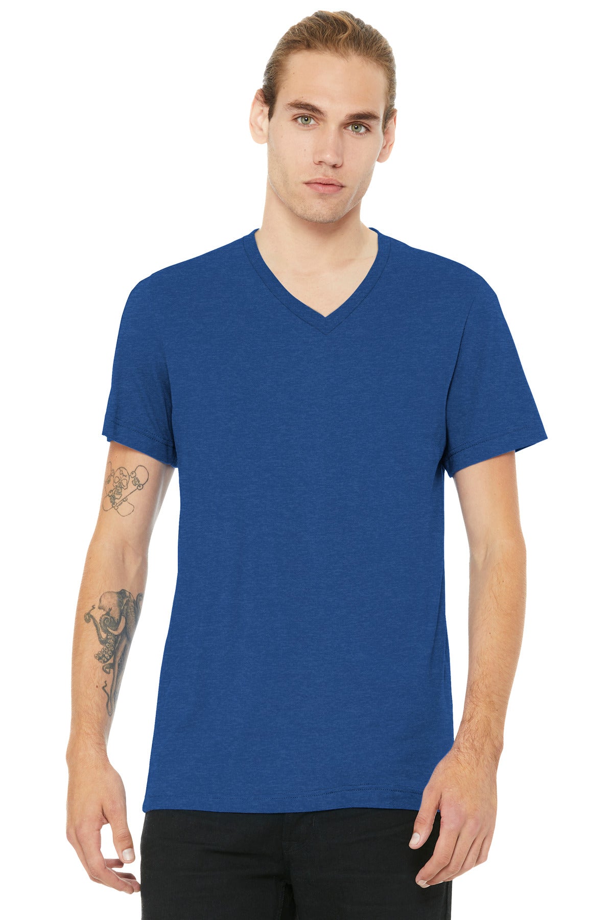 BELLA+CANVASÂ® Unisex Heather CVC V-Neck Tee BC3005CVC