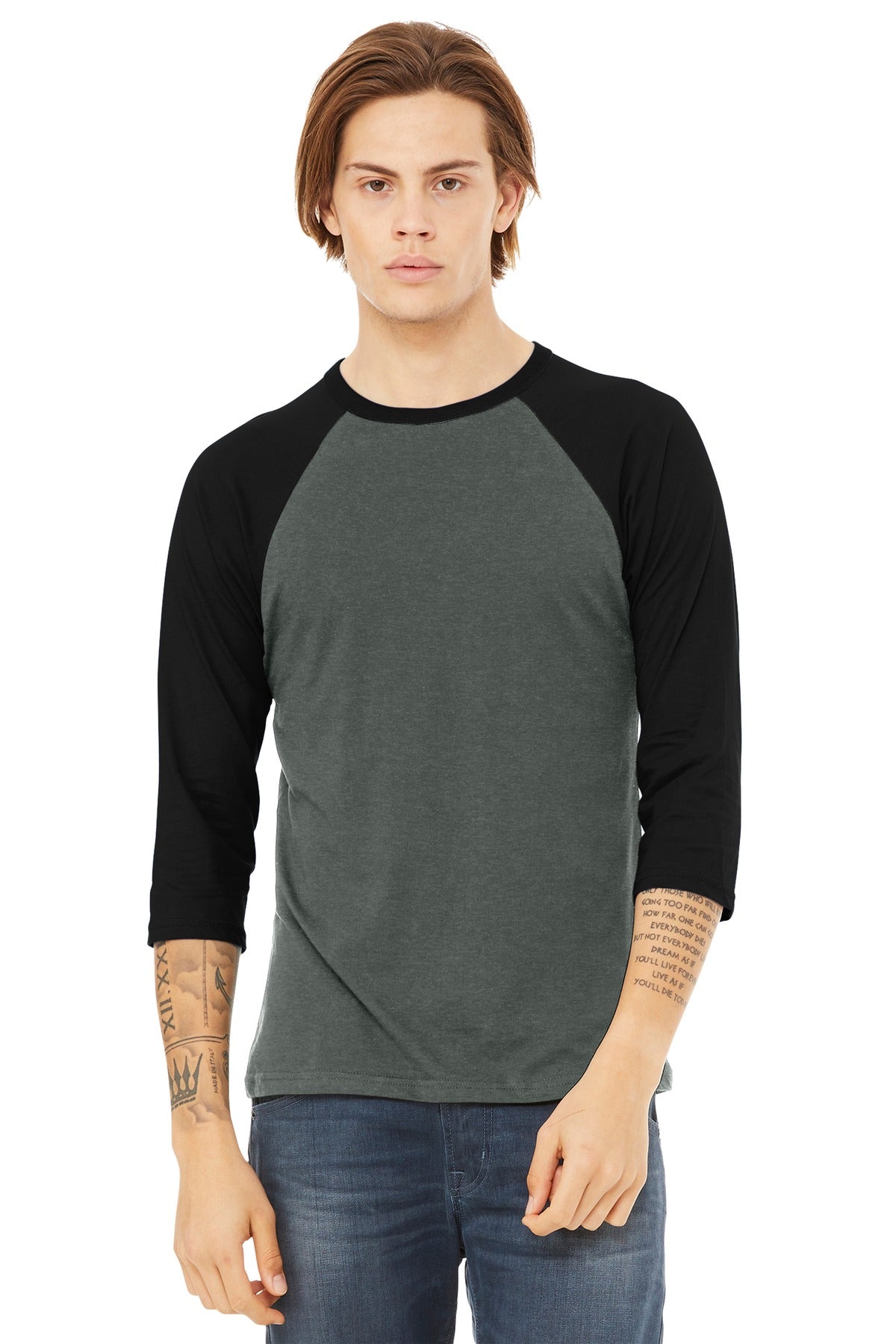 BELLA+CANVAS Â® Unisex 3/4-Sleeve Baseball Tee. BC3200