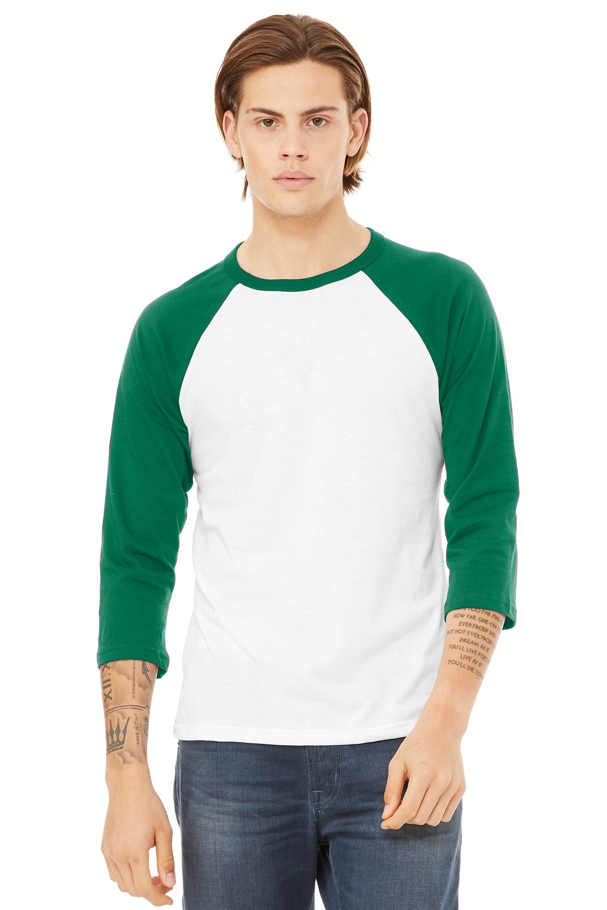 BELLA+CANVAS Â® Unisex 3/4-Sleeve Baseball Tee. BC3200
