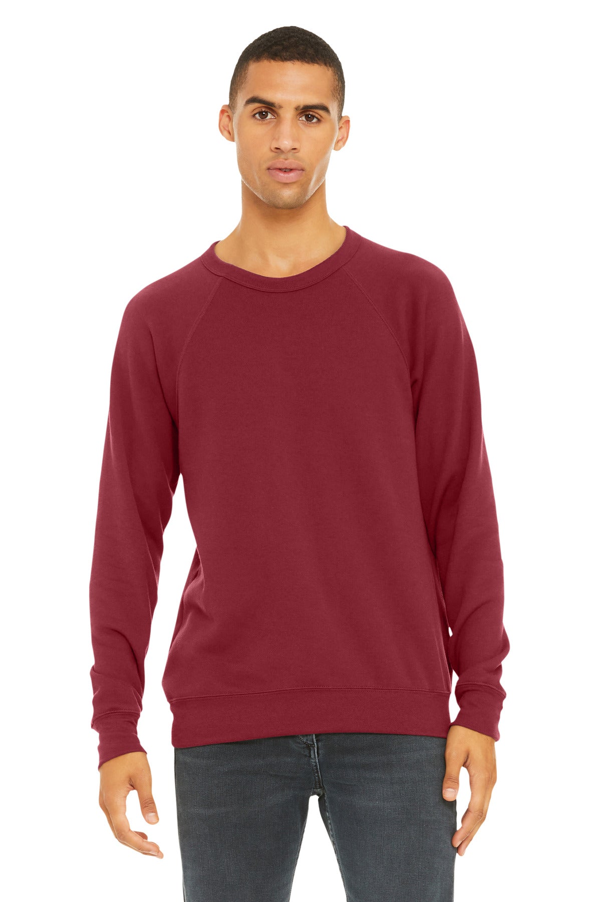 BELLA+CANVAS Â® Unisex Sponge Fleece Raglan Sweatshirt. BC3901