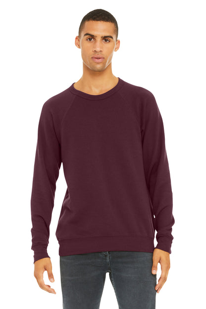 BELLA+CANVAS Â® Unisex Sponge Fleece Raglan Sweatshirt. BC3901