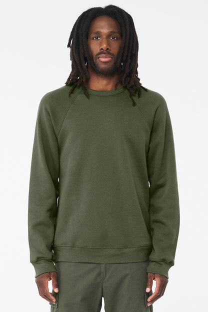 BELLA+CANVAS Â® Unisex Sponge Fleece Raglan Sweatshirt. BC3901