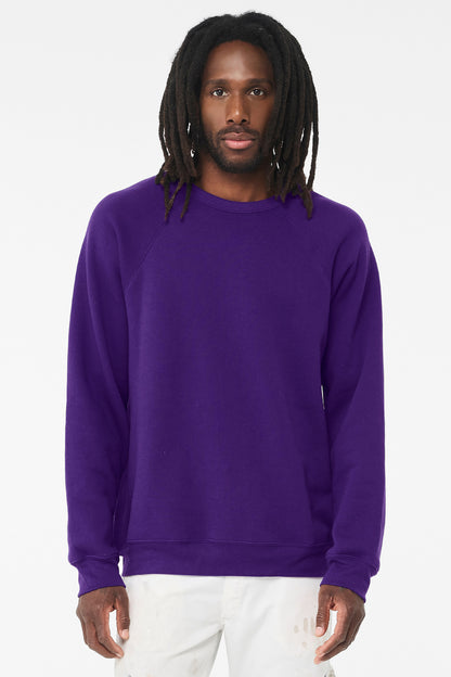 BELLA+CANVAS Â® Unisex Sponge Fleece Raglan Sweatshirt. BC3901