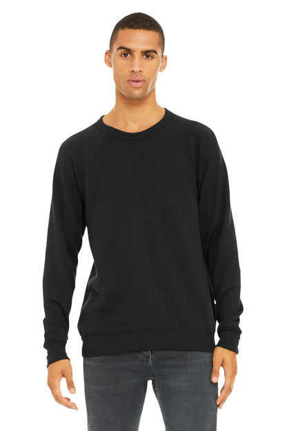 BELLA+CANVAS Â® Unisex Sponge Fleece Raglan Sweatshirt. BC3901