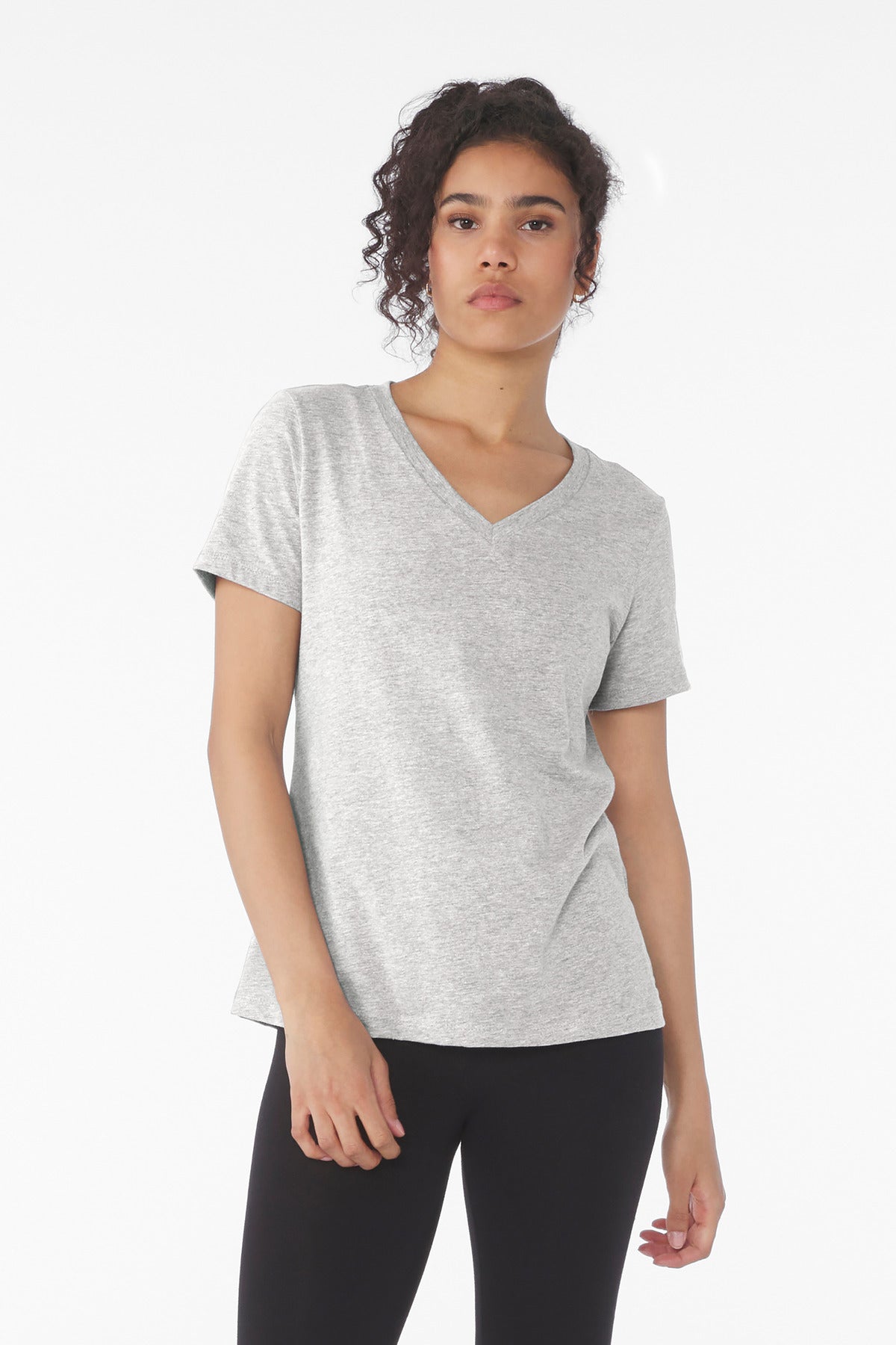 BELLA+CANVASÂ® Women's Relaxed Heather CVC V-Neck Tee BC6405CVC