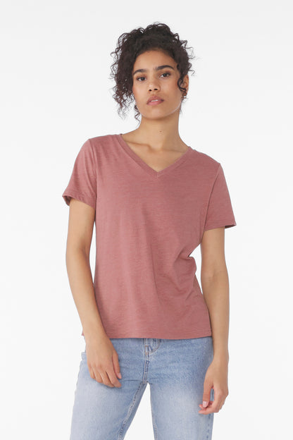 BELLA+CANVASÂ® Women's Relaxed Heather CVC V-Neck Tee BC6405CVC