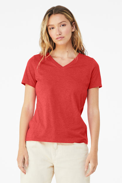 BELLA+CANVASÂ® Women's Relaxed Heather CVC V-Neck Tee BC6405CVC