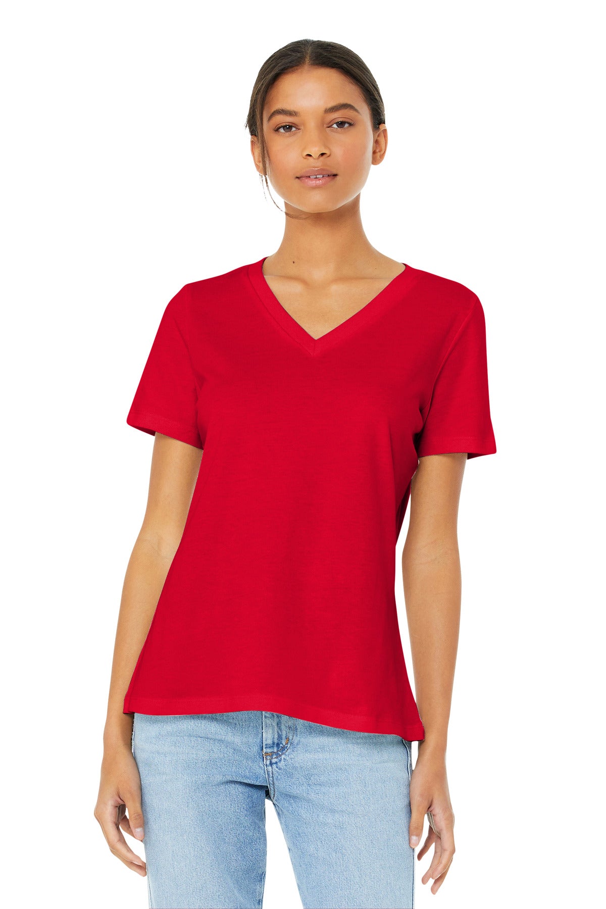 BELLA+CANVAS Â® Women's Relaxed Jersey Short Sleeve V-Neck Tee. BC6405