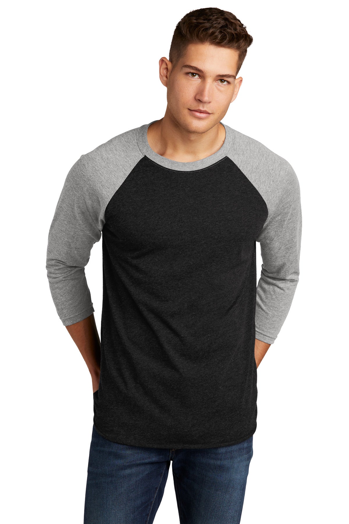 Next Level Apparel  Adult Tri-Blend 3/4-Sleeve Raglan Tee. NL6051