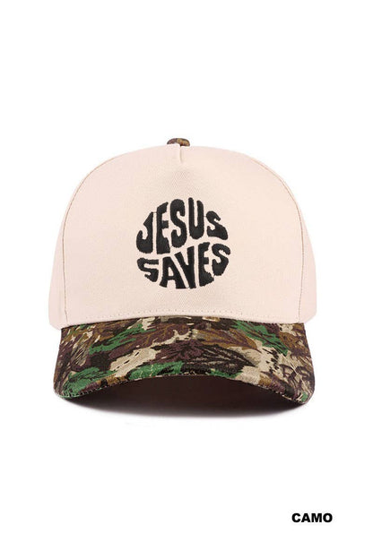 ,.._ Jesus Saves Two Tone Canvas Hat