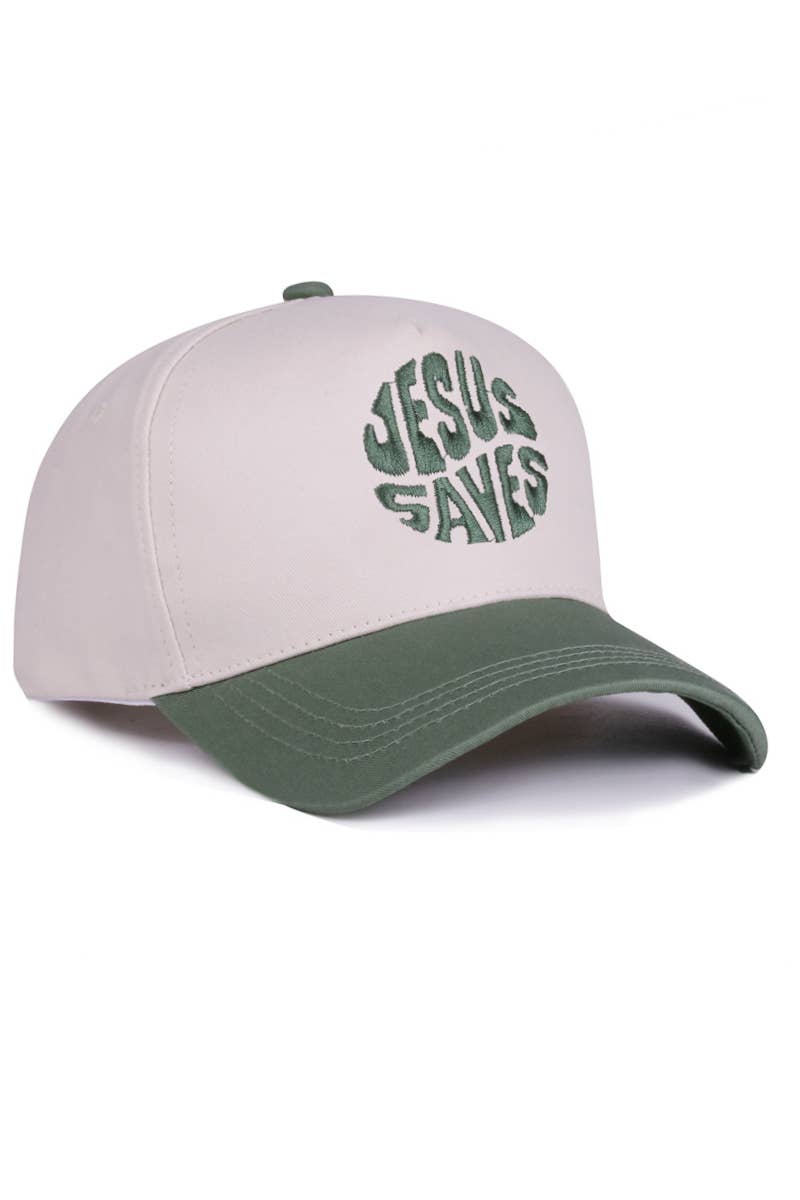 ,.._ Jesus Saves Two Tone Canvas Hat