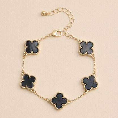 Multicolor Shell Charm Bracelet with Gold Accents