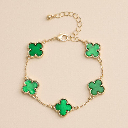 Multicolor Shell Charm Bracelet with Gold Accents