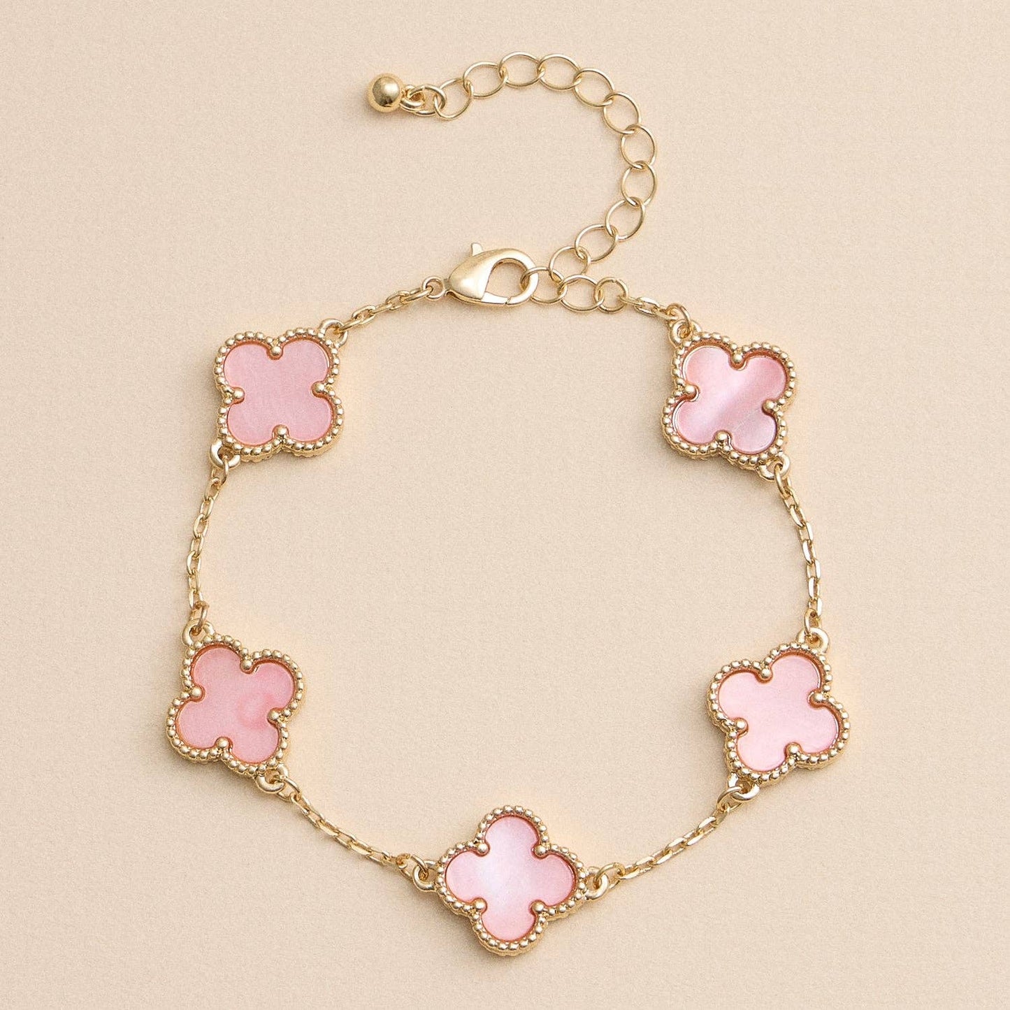 Multicolor Shell Charm Bracelet with Gold Accents