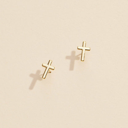 Classic Gold & Silver Cross Stud Earrings